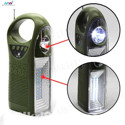 Wireless Speaker Flashlight Solar Charging FM Radio